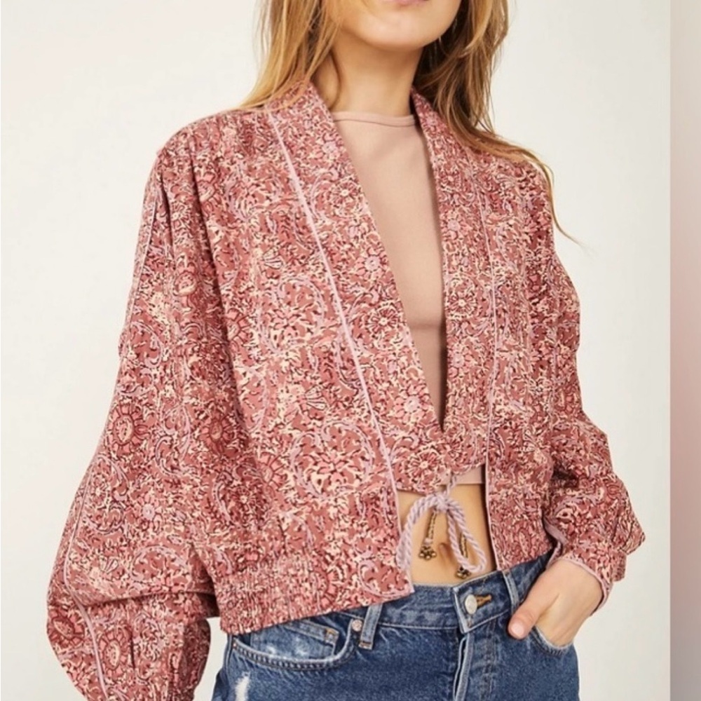 Free People Pink Floral Women's Jacket
